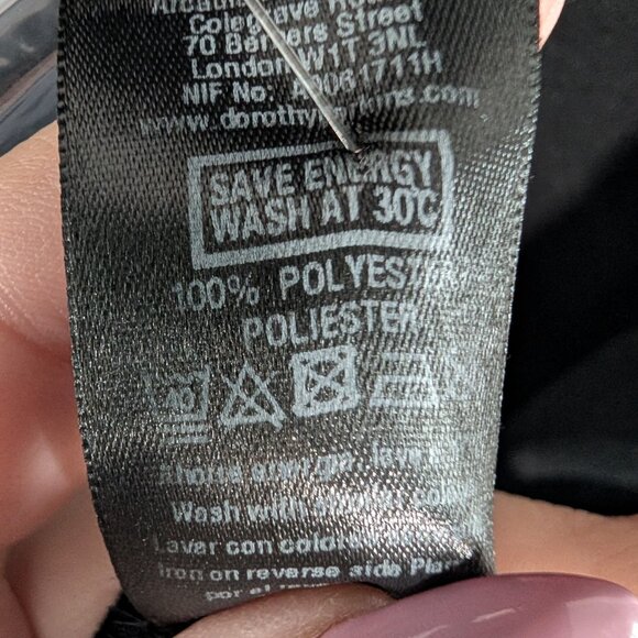 Dorothy Perkins Black Sheer Panel Mini Dress Ruffle Sleeve US 6 8 whimsigoth - Picture 16 of 16